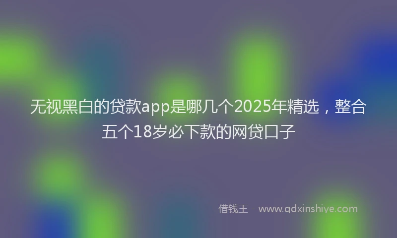 无视黑白的贷款app是哪几个2025年精选，整合五个18岁必下款的网贷口子