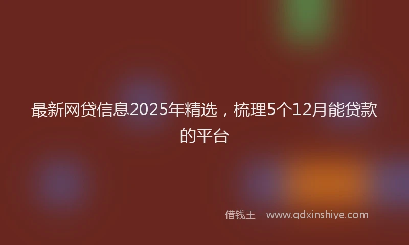 最新网贷信息2025年精选，梳理5个12月能贷款的平台