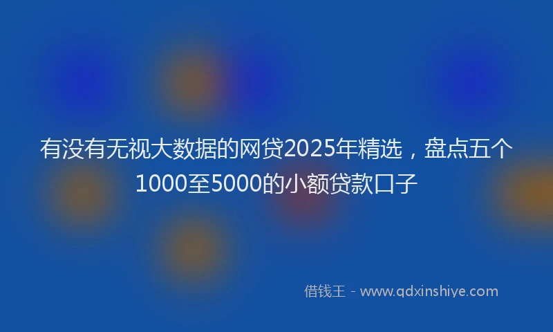 有没有无视大数据的网贷2025年精选，盘点五个1000至5000的小额贷款口子