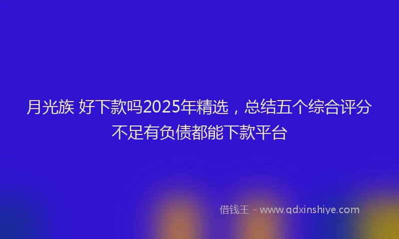 月光族 好下款吗2025年精选，总结五个综合评分不足有负债都能下款平台