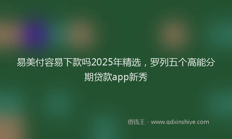 易美付容易下款吗2025年精选，罗列五个高能分期贷款app新秀