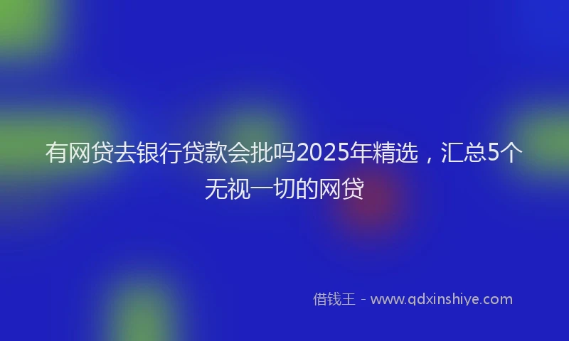 有网贷去银行贷款会批吗2025年精选，汇总5个无视一切的网贷