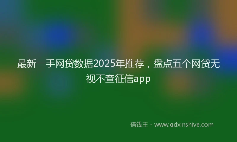 最新一手网贷数据2025年推荐，盘点五个网贷无视不查征信app