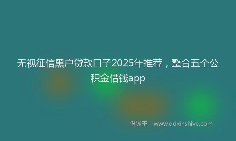 无视征信黑户贷款口子2025年推荐，整合五个公积金借钱app