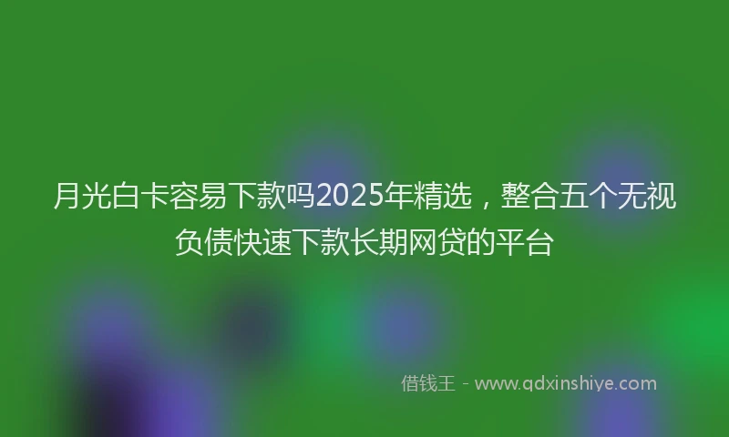 月光白卡容易下款吗2025年精选，整合五个无视负债快速下款长期网贷的平台