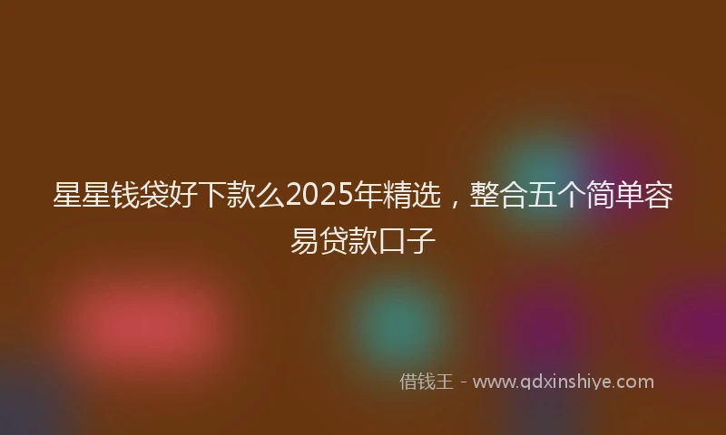 星星钱袋好下款么2025年精选，整合五个简单容易贷款口子