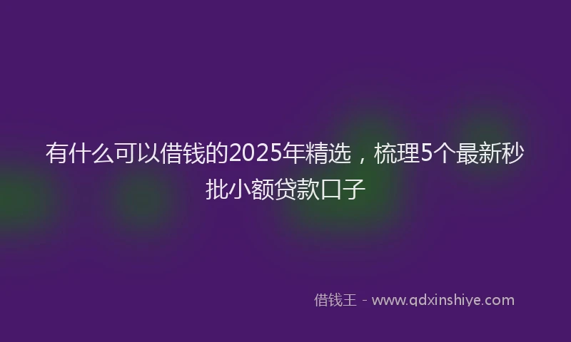 有什么可以借钱的2025年精选，梳理5个最新秒批小额贷款口子