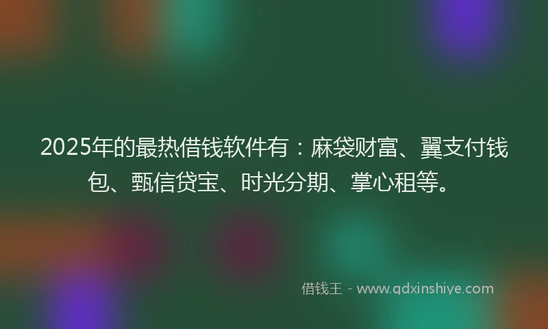 2025年的最热借钱软件有：麻袋财富、翼支付钱包、甄信贷宝、时光分期、掌心租等。