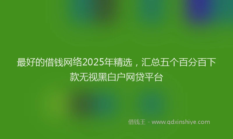 最好的借钱网络2025年精选，汇总五个百分百下款无视黑白户网贷平台