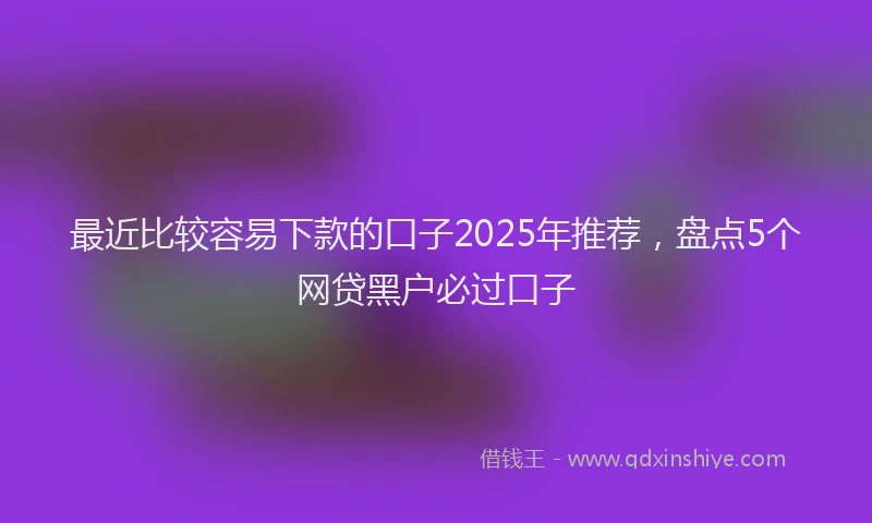 最近比较容易下款的口子2025年推荐，盘点5个网贷黑户必过口子
