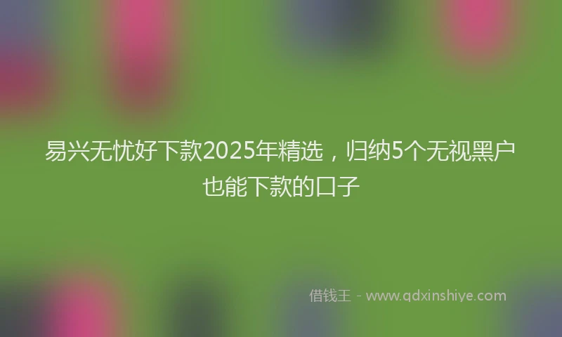 易兴无忧好下款2025年精选，归纳5个无视黑户也能下款的口子