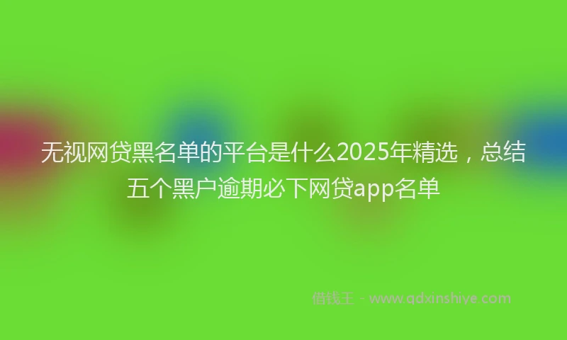 无视网贷黑名单的平台是什么2025年精选，总结五个黑户逾期必下网贷app名单