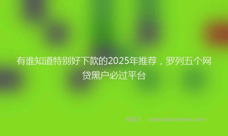 有谁知道特别好下款的2025年推荐，罗列五个网贷黑户必过平台
