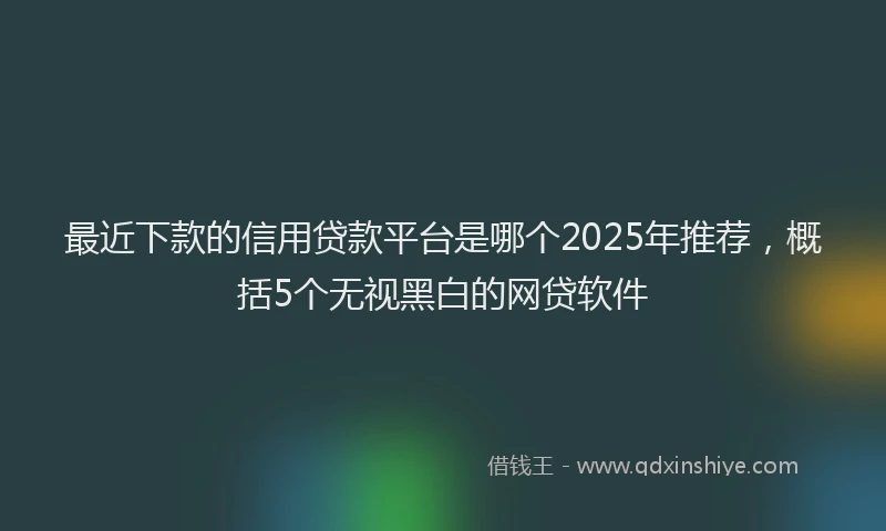 最近下款的信用贷款平台是哪个2025年推荐，概括5个无视黑白的网贷软件