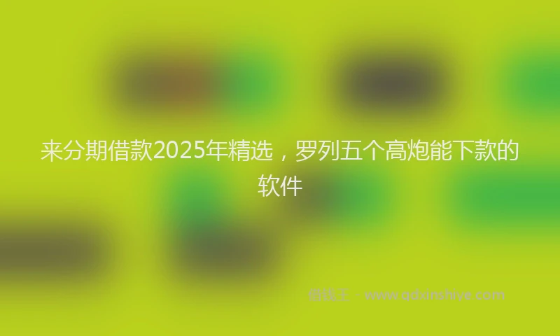 来分期借款2025年精选，罗列五个高炮能下款的软件