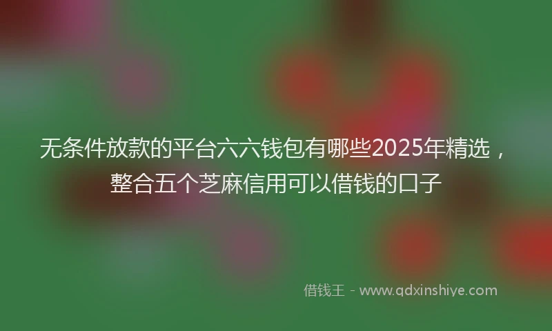 无条件放款的平台六六钱包有哪些2025年精选，整合五个芝麻信用可以借钱的口子