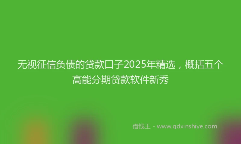 无视征信负债的贷款口子2025年精选，概括五个高能分期贷款软件新秀