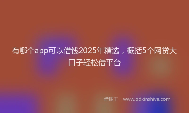有哪个app可以借钱2025年精选，概括5个网贷大口子轻松借平台