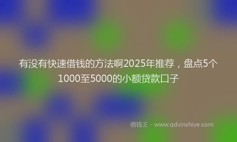 有没有快速借钱的方法啊2025年推荐，盘点5个1000至5000的小额贷款口子