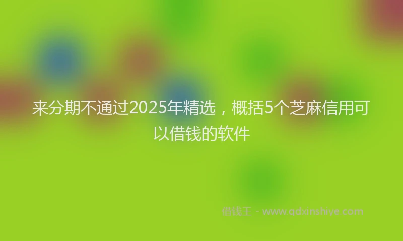 来分期不通过2025年精选，概括5个芝麻信用可以借钱的软件