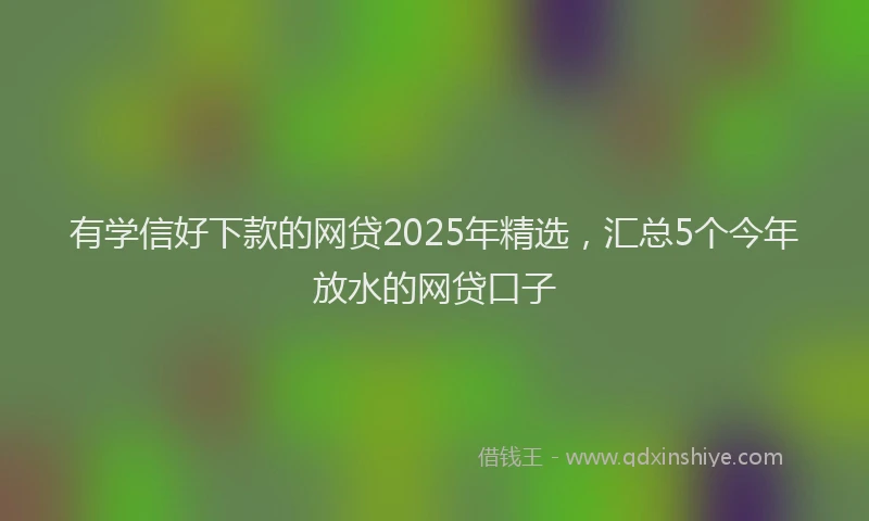 有学信好下款的网贷2025年精选，汇总5个今年放水的网贷口子