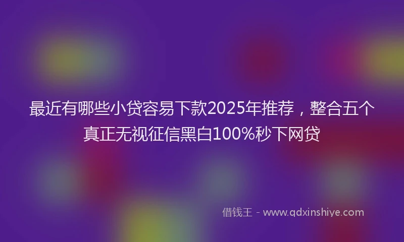 最近有哪些小贷容易下款2025年推荐，整合五个真正无视征信黑白100%秒下网贷