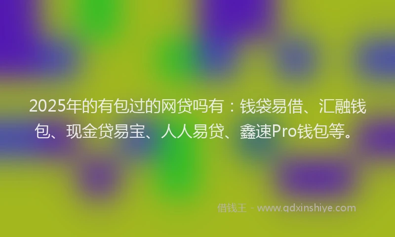 2025年的有包过的网贷吗有：钱袋易借、汇融钱包、现金贷易宝、人人易贷、鑫速Pro钱包等。