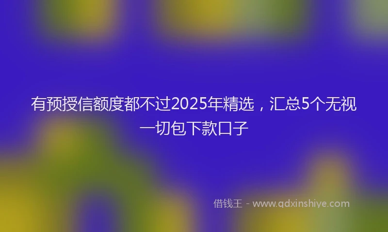 有预授信额度都不过2025年精选，汇总5个无视一切包下款口子