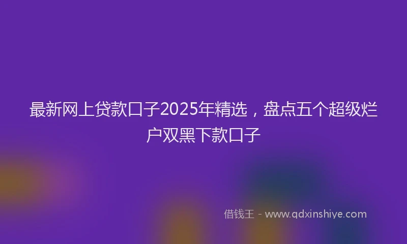 最新网上贷款口子2025年精选，盘点五个超级烂户双黑下款口子