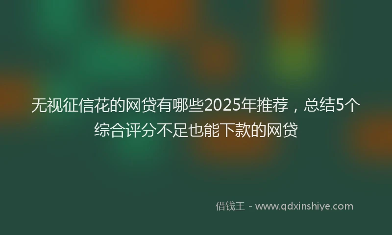 无视征信花的网贷有哪些2025年推荐，总结5个综合评分不足也能下款的网贷