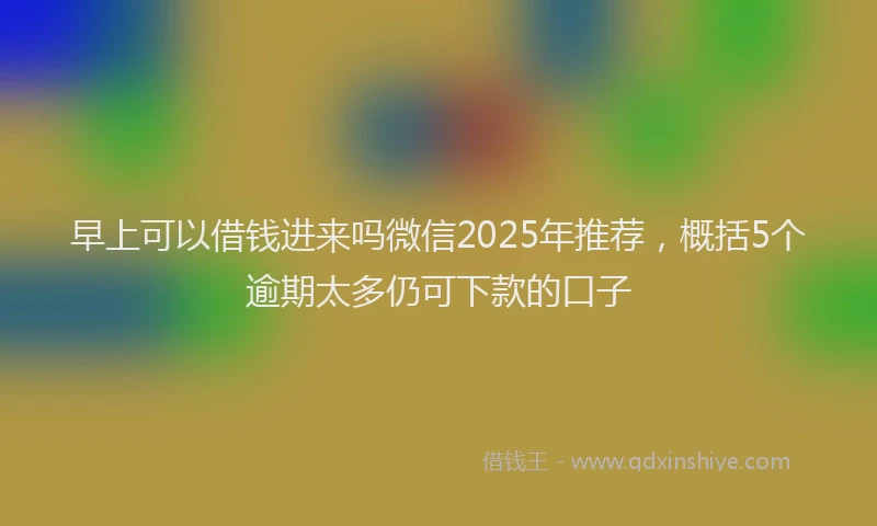 早上可以借钱进来吗微信2025年推荐，概括5个逾期太多仍可下款的口子