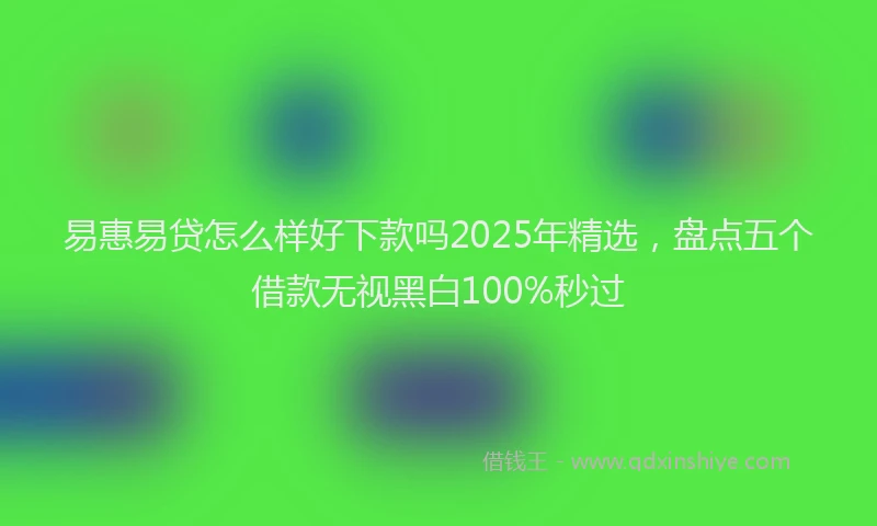 易惠易贷怎么样好下款吗2025年精选，盘点五个借款无视黑白100%秒过