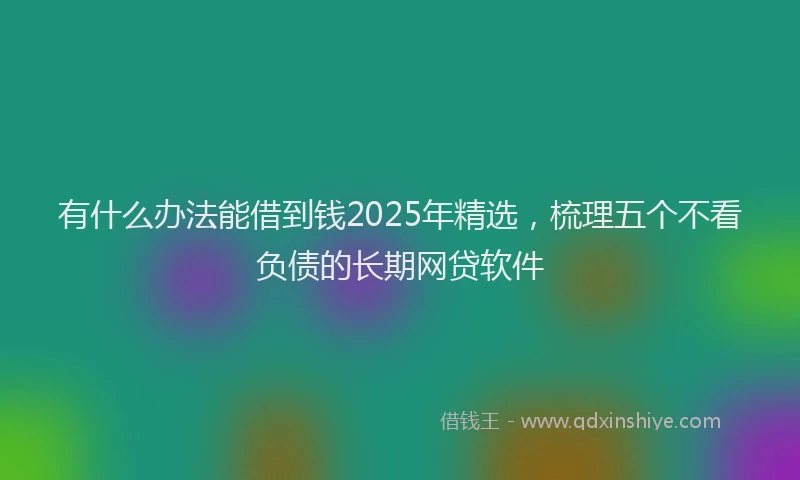 有什么办法能借到钱2025年精选，梳理五个不看负债的长期网贷软件