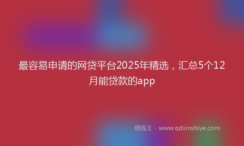 最容易申请的网贷平台2025年精选，汇总5个12月能贷款的app