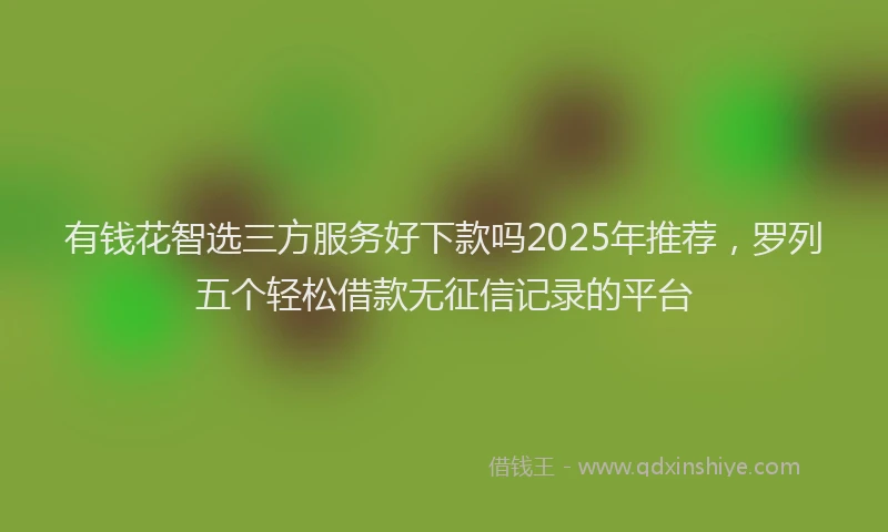 有钱花智选三方服务好下款吗2025年推荐，罗列五个轻松借款无征信记录的平台
