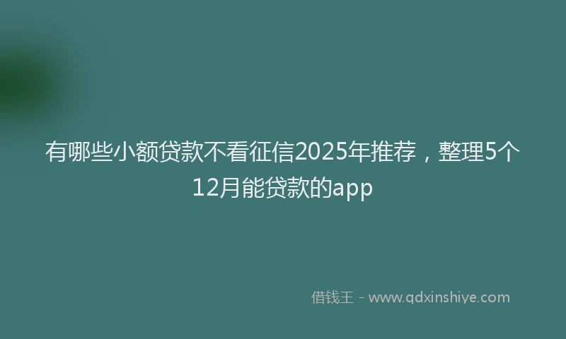 有哪些小额贷款不看征信2025年推荐，整理5个12月能贷款的app
