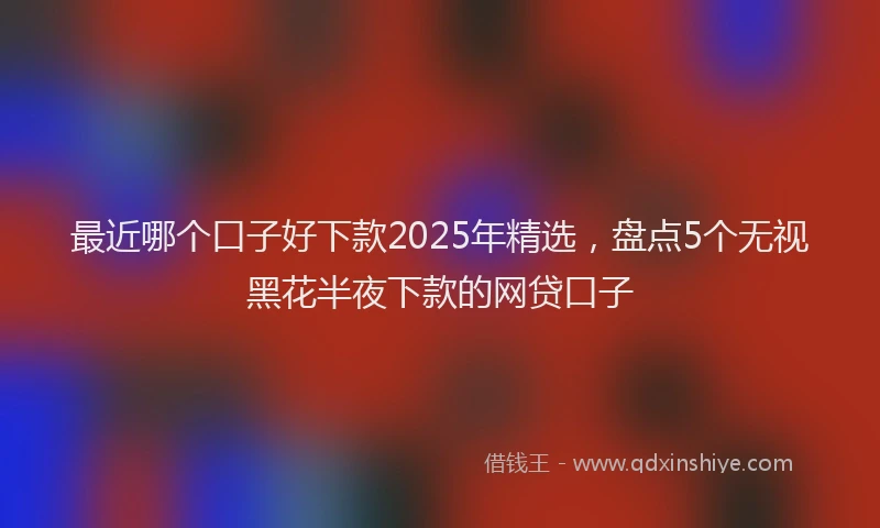 最近哪个口子好下款2025年精选，盘点5个无视黑花半夜下款的网贷口子