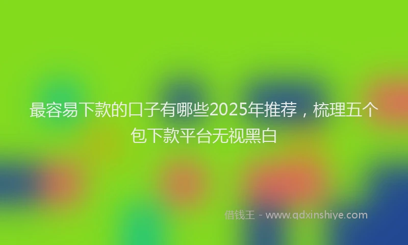 最容易下款的口子有哪些2025年推荐，梳理五个包下款平台无视黑白