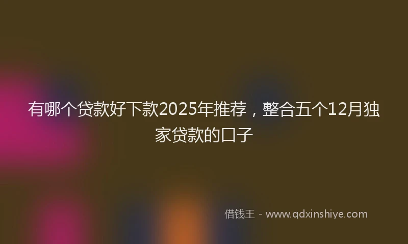 有哪个贷款好下款2025年推荐，整合五个12月独家贷款的口子