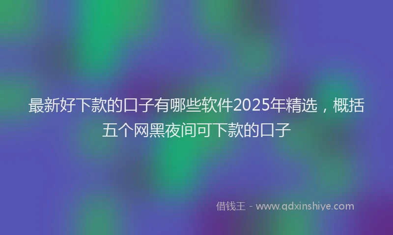 最新好下款的口子有哪些软件2025年精选，概括五个网黑夜间可下款的口子