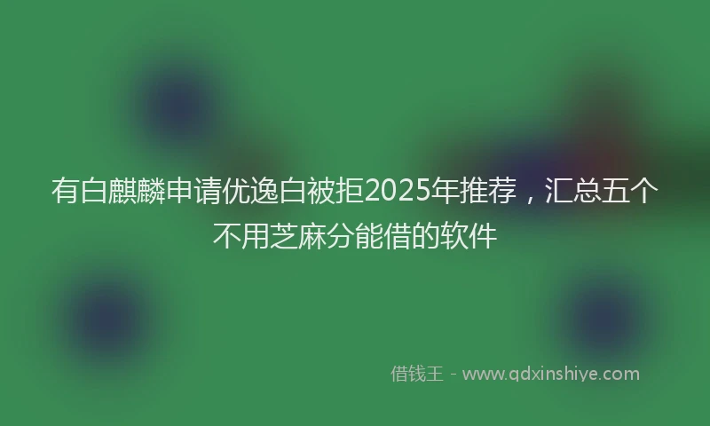 有白麒麟申请优逸白被拒2025年推荐，汇总五个不用芝麻分能借的软件