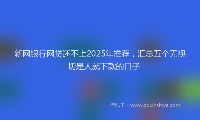 新网银行网贷还不上2025年推荐，汇总五个无视一切是人就下款的口子