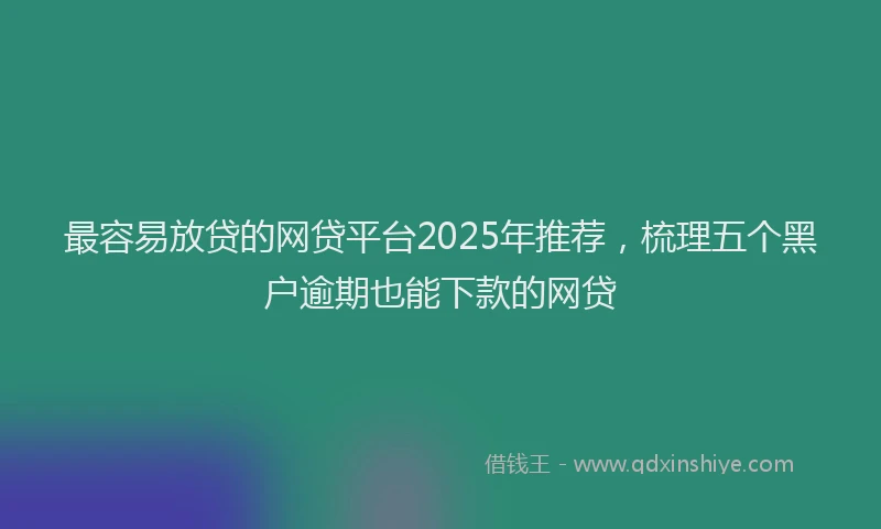 最容易放贷的网贷平台2025年推荐，梳理五个黑户逾期也能下款的网贷