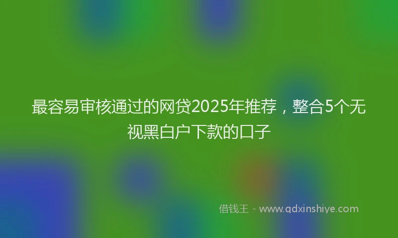 最容易审核通过的网贷2025年推荐，整合5个无视黑白户下款的口子