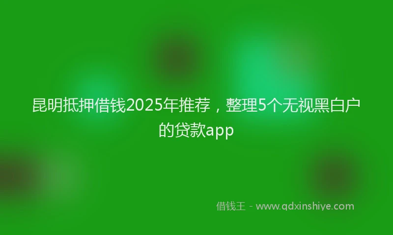 昆明抵押借钱2025年推荐，整理5个无视黑白户的贷款app