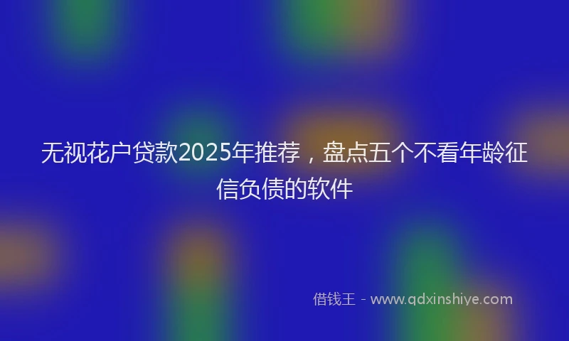 无视花户贷款2025年推荐，盘点五个不看年龄征信负债的软件