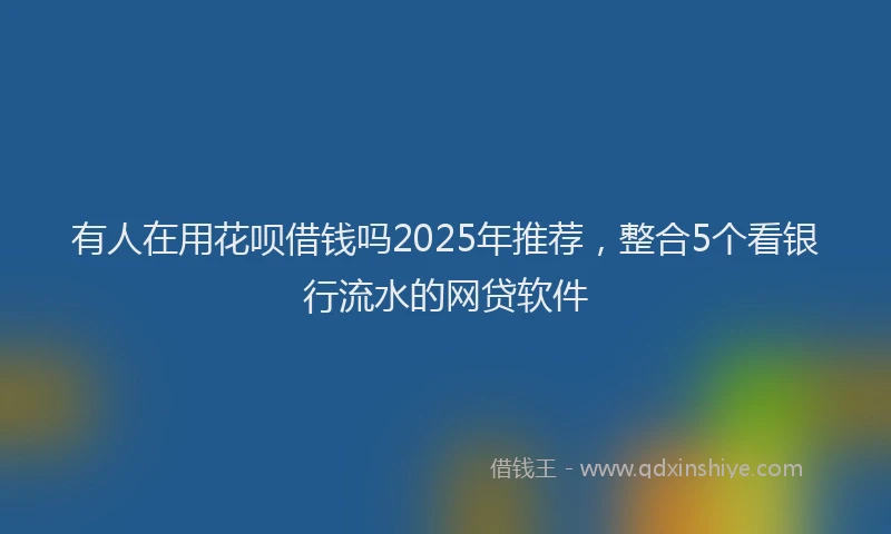 有人在用花呗借钱吗2025年推荐，整合5个看银行流水的网贷软件