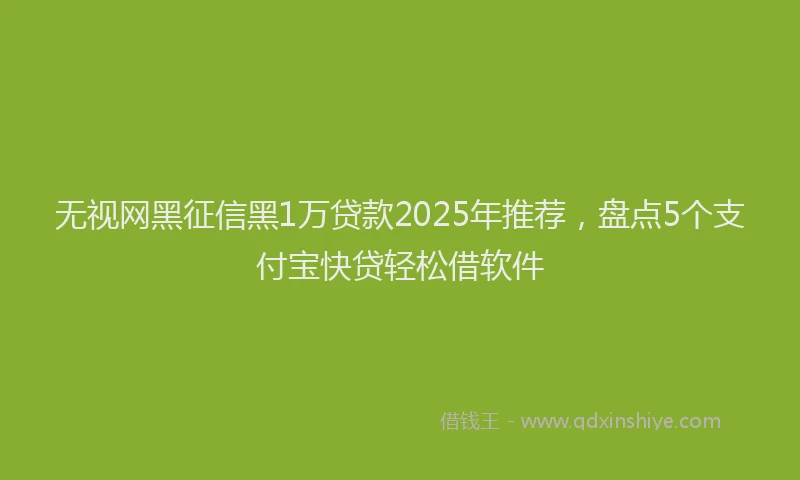 无视网黑征信黑1万贷款2025年推荐，盘点5个支付宝快贷轻松借软件