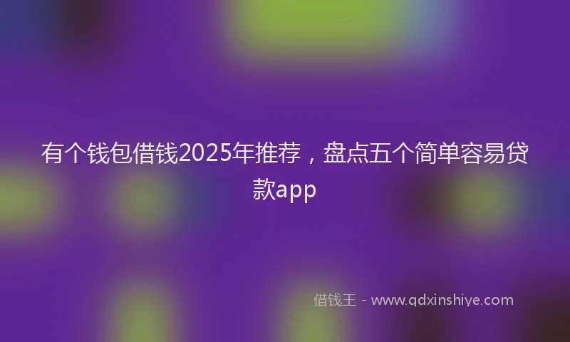 有个钱包借钱2025年推荐，盘点五个简单容易贷款app