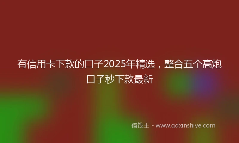 有信用卡下款的口子2025年精选，整合五个高炮口子秒下款最新